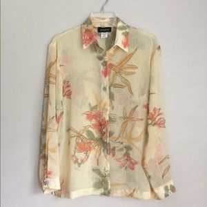 Amyjess see-through button front long sle